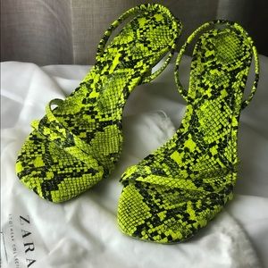 Snake Print Heels Zara